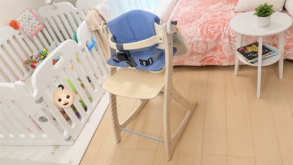 テーブルを出す前、椅子の後ろにある状態